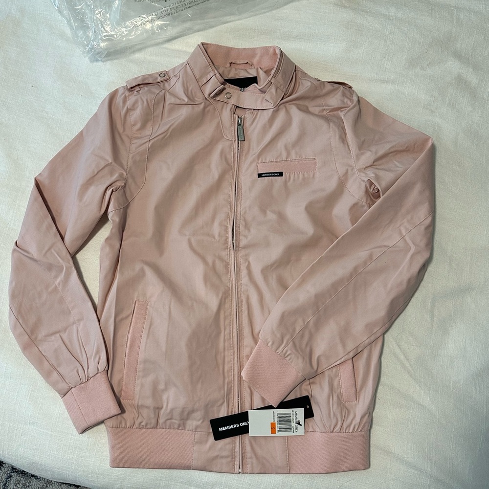 Light Pink Women's Classic Iconic Racer Jacket (Slim Fit) - NWT!
